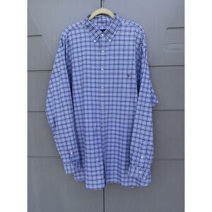 POLO RALPH LAUREN Mens Classic Fit Oxford Button Down Shirt Blue White Red 3XL T